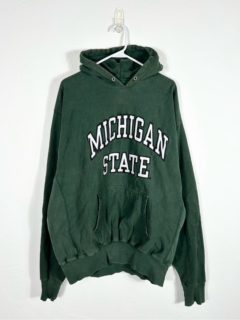 👁️Vintage 90s/Y2K Steve & Barry's Michigan State Spartans Hoodie Green XXL Heavy